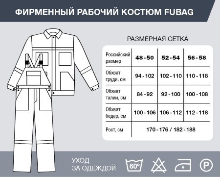 Фирменный рабочий костюм Fubag размер 48-50 рост 182-188 в Ростове-на-Дону фото