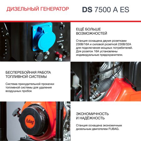 Дизельный генератор FUBAG DS 7500 A ES с электростартером и коннектором автоматики в Ростове-на-Дону фото